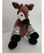 Build A Bear Okapi Plush Stuffed Animal Brown Body Zebra Legs BAB BABW - £28.76 GBP
