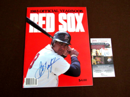 CARL YASTRZEMSKI HOF TC BOSTON RED SOX SIGNED AUTO 1983 OFFICIAL YEARBOO... - £155.15 GBP