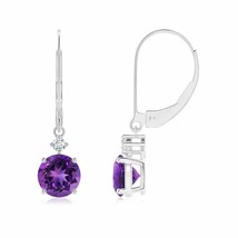 Authenticity Guarantee 
ANGARA Solitaire Amethyst Dangle Earrings with Diamon... - £503.29 GBP