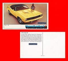 1970 Plymouth Barracuda `cuda 340 Vintage Color Postcard -USA- Great Original !! - £5.90 GBP
