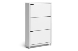 Darrion White Modern Shoe Cabinet, 3-Doors - $2,534.08 MXN