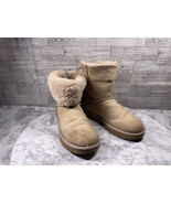 Ugg Boots Women 8M Kristabelle Shoes Brown Suede Shearling Corset Ankle ... - $60.87 CAD