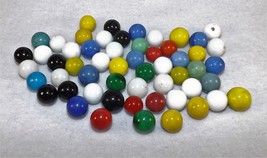 Lot of 56 Antique Vintage Akro Agate Solid Colored Marbles - £14.37 GBP