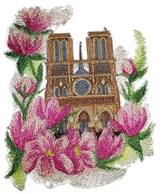 Notre Dame and Magnolias in Watercolor Embroidered Iron on/Sew Patch [6.... - $19.30