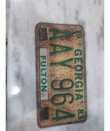 Vintage 1983 Georgia Fulton County License Plate AAY 964 Expired - £9.34 GBP