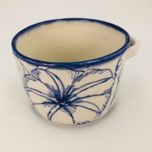 Blue &amp; White Flowers &amp; Leaves Bowl Crock Peartree Pottery 1991 Standish ... - £12.50 GBP