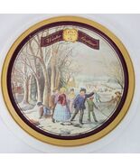 Vintage Currier &amp; Ives 1855 Winter Pastime Metal Plate 13 Inch - $259.65 MXN
