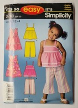 Simplicity 3740 Size A 1/2 - 4 Toddlers&#39; Dress Or Top And Cropped Pants ... - $7.91