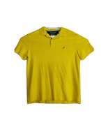 Nautica Mens Yellow Blue Collar Polo shirt Golf Large Short Sleeve - £13.42 GBP