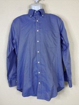 Peter Millar Men Size M Blue Micro Weave Dell Match Play Golf Button Up ... - $7.53
