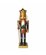 Vintage Nutcracker Soldier Full Sized 15&quot; Tall Carved Wood - £74.23 GBP