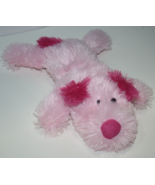Greenbrier Pink Plush Dog on Tummy 10&quot; Flat Dark Ears Tail Nose Soft Toy... - £10.58 GBP