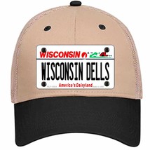 Wisconsin Dells Wisconsin Novelty Khaki Mesh License Plate Hat - £23.17 GBP