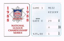 1988 NLCS ticket stub Game 3 Dodgers Mets Championship NL MLB Playoffs - £34.74 GBP