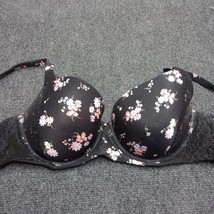 Secret Treasure Bra women 38C Black Floral With Lace Underwired T Shirt Casual - £9.00 GBP