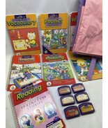 Lot of Leap Frog Educational Learning 6 Games books &amp; Pink Bag Pack - £10.17 GBP