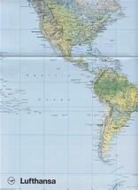 Lufthansa World Cities Served Map &amp; Photos 1990 German Airline - $27.72