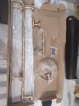 USHOWER 4 PCS Bathroom Hardware and Towel Ring Combo Set, Brushed Gold - £24.11 GBP