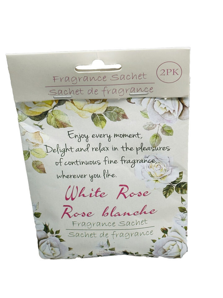 Fragance Sachet 2 Pk White Rose Bath/Trash/Close Each Packet Net Wt 30 g - $12.75