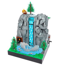 Working Waterfall Sculpture MOC Building Blocks Bricks Toys Set DIY Model Gifts - £169.74 GBP