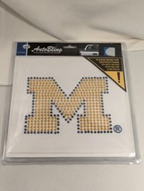 Gold Michigan Wolverines Block M 3D Auto Bling Dorm NCAA Decal Sticker NIP - $15.83