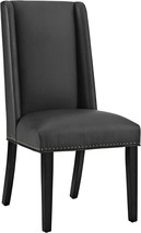 Black Modway Mo- Baron Modern Tall Back Wood Faux Leather Upholstered Dining - £129.19 GBP