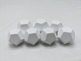 Lot Of (7) White Blank Chessex D12 Dice  - $19.79
