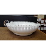 Vintage Fenton Glass &quot;Silver Crest&quot; Milk Glass Heart Shaped Dish with Cr... - $25.00