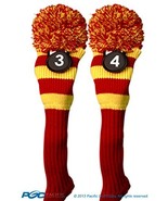 Majek #3 &amp; #4 Hybrid Combo Pack Rescue Utility Red &amp; Yellow Golf Headcov... - $41.02 CAD
