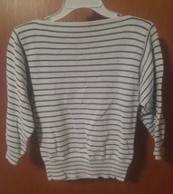 Vintage Casual Corner Womens Small Long SLeeve Pullover White &amp; Black Stripe - £12.57 GBP