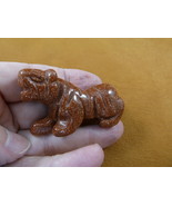 (Y-TIG-728) Orange Goldstone TIGER gemstone carving FIGURINE love CATS t... - $24.99