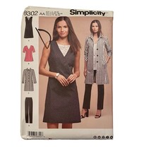 Simplicity Pattern 8302 Dress Jacket Pants Top Size 10 - 18 Uncut Factor... - $147.62 MXN