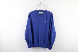 Vintage 80s Izod Lacoste Mens Lage Croc Logo Pique Cotton Pullover T-Shirt Blue - £38.80 GBP
