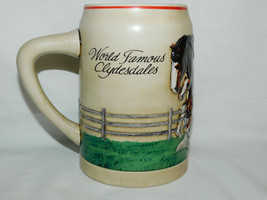 1988 World Famous Budweiser Clydesdale Mare &amp; Foal Stein 5 1/2 Inches Tall - $12.99