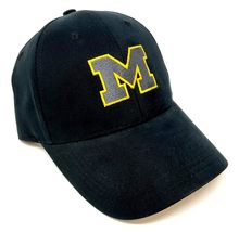 MVP Michigan Wolverines Logo Black Curved Bill Adjustable Hat - £13.89 GBP+