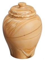 Small/Keepsake 2 1/2 Cubic Inches Beige Natural Marble Cremation Urn - £78.68 GBP