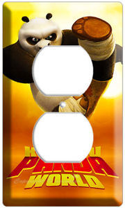 DISNEY KUNG FU PANDA BEAR 2 POWER OUTLET WALL PLATE COVER CHILD ROOM DECOR ART
