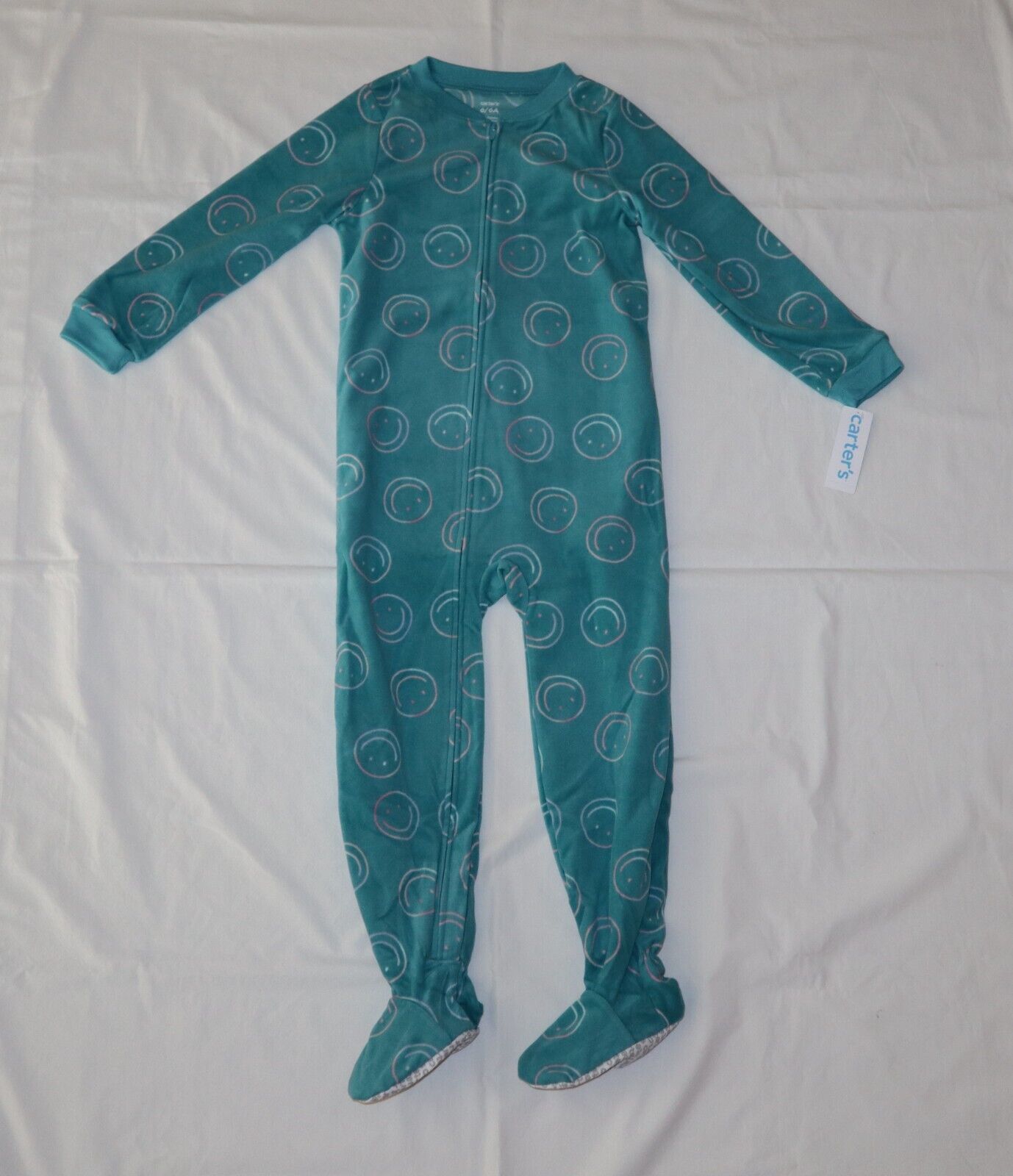 Carters Fleece Footed Pajama Blanket Sleeper Size 6 7 8 10 12 14 Happy Smiles
