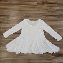 Anthropologie T.La Womens BOHO Tunic Top M White Cotton Long Sleeve Casu... - $19.79