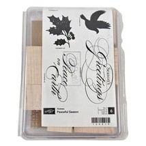 Stampin Up Peaceful Seasons Set Rubber Stamps Wood Mount Scrapbooking Craft - £11.89 GBP
