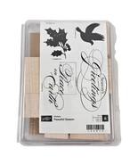 Stampin Up Peaceful Seasons Set Rubber Stamps Wood Mount Scrapbooking Craft - $14.85