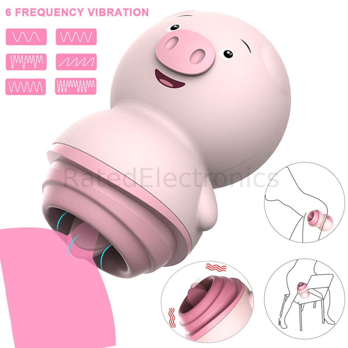 Primary image for Sensitive Tongue Licking Vibrator Pig Body Electric Nipple Vagina Anal Massager