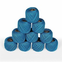 Cotton Crochet Thread Knitting Mercerized Yarn Skeins Blue Lot Of 10 - £13.85 GBP