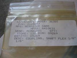 NEW McMaster Carr Flexible Shaft Coupling 1/8&quot; pn#- 6410K31 / 2129057 - $37.98