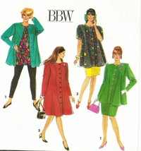 Womens Plus Size Front Button Dress Tunic Skirt Leggings BBW Sew Pattern 26W-32W - £7.98 GBP