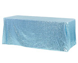 ShinyBeauty Light Blue Sequin 50&#39;&#39;x80&#39;&#39; Tablecloth Decor Dining Table Cover - £11.58 GBP