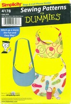Simplicity 4178 DUMMIES Bags Purse Flip Cell Phone Holder Sewing Pattern UNCUT - $19.78