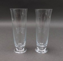 Tiffany &amp; Co Signed Turtle Fluted Champagne Crystal Glass Set Of 2 - £80.36 GBP