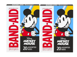 Band Aid Adhesive Bandages Disneys Mickey Mouse 20 Count 2 Pack - £7.44 GBP