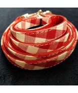 Plaid Pet Leash .5 By 46 In Rose Red And White dog cat - £9.46 GBP